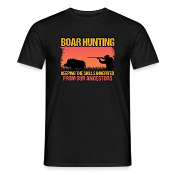 Boar Hunting - Keeping The Skills - Men's T-Shirt - black - Front - AI Model Male 178 light (178cm)