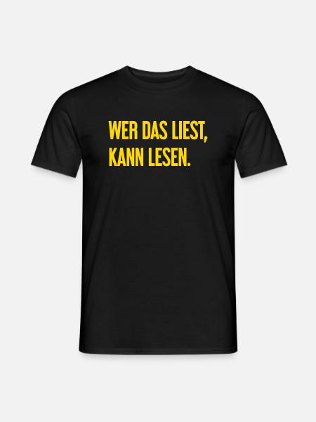 Wer das liest, kann lesen. - Männer T-Shirt - Schwarz