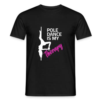 Pole Dance Sprüche - My Therapy - Männer T-Shirt - Schwarz - Vorne - AI Model Male 178 light (178cm)