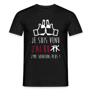 je suis venu - T-shirt homme - noir - Devant - AI Model Male 178 light (178cm)