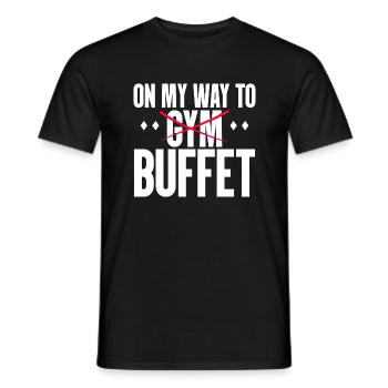 Fitness Funny On My Way To Buffet - Men's T-Shirt - black - Front - AI Model Male 178 light (178cm)
