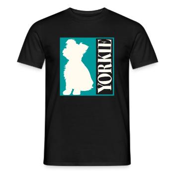 Yorkie Yorkshire Terrier Silhouette - Männer T-Shirt - Schwarz - Vorne - AI Model Male 178 light (178cm)