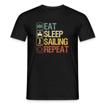 sail - Men's T-Shirt - black - Front - AI Model Male 178 light (178cm)
