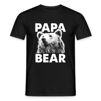 Papa Bear Papa Father Bear Gift - Men's T-Shirt - black - Front - AI Model Male 178 light (178cm)