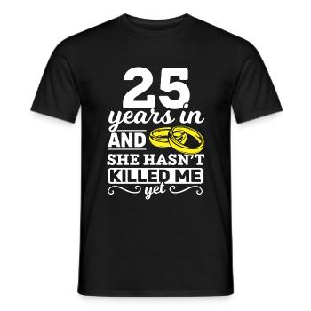 25 Years 25th Wedding Anniversary Marriage Gift - Men's T-Shirt - black - Front - AI Model Male 178 light (178cm)