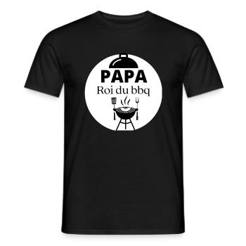 PAPA Roi du bbq - T-shirt homme - noir - Devant - AI Model Male 178 light (178cm)