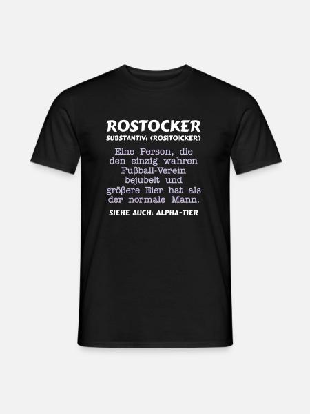 Fußball - Rostocker Substantiv = ALPHATIER - Männer T-Shirt - Schwarz