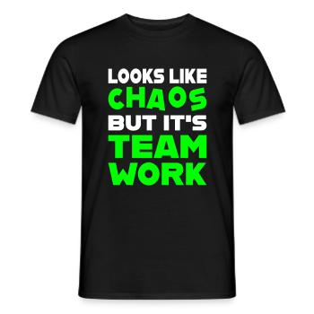 Travail d'équipe - T-shirt homme - noir - Devant - AI Model Male 178 light (178cm)