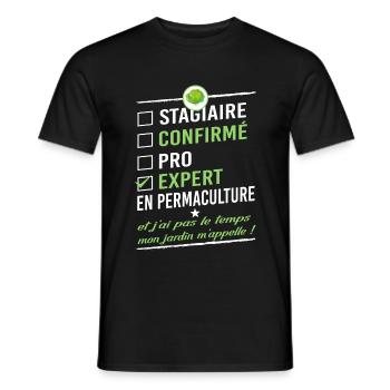 Permaculture - T-shirt homme - noir - Devant - AI Model Male 178 light (178cm)