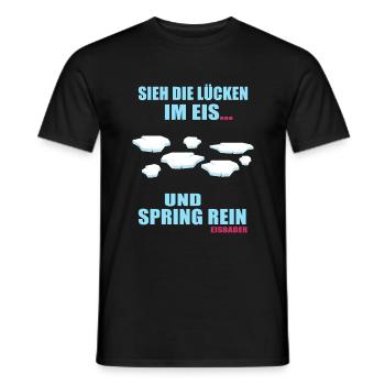 Ice bath cold bath Courage to the ice hole Winter swimming - Men's T-Shirt - black - Front - AI Model Male 178 light (178cm)
