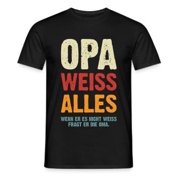 Opa Weiss Alles - Männer T-Shirt - Schwarz - Vorne - AI Model Male 178 light (178cm)