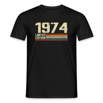 Jahrgang 1974 Retro Geburtstag - Jahrgang 1974 - Männer T-Shirt - Schwarz - Vorne - AI Model Male 178 light (178cm)