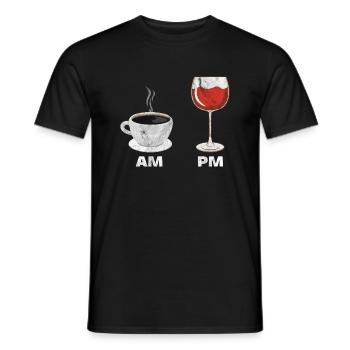 Coffee Wine Espresso Red Wine Wine Glass Gift - Men's T-Shirt - black - Front - AI Model Male 178 light (178cm)