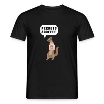 Ferret Weasel Pet Rodent Animal Vateranian - Männer T-Shirt - Schwarz - Vorne - AI Model Male 178 light (178cm)