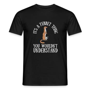Furet Belette Pet Rongeur Animal Vateranian - T-shirt homme - noir - Devant - AI Model Male 178 light (178cm)