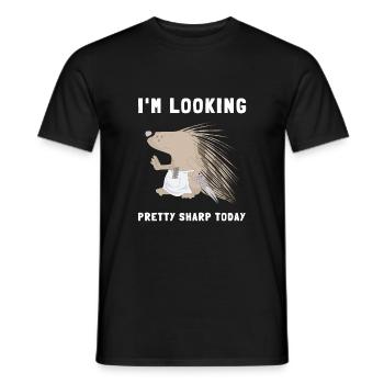 Porcupine Pig Hedgehog Rodent Hystricidae - Männer T-Shirt - Schwarz - Vorne - AI Model Male 178 light (178cm)