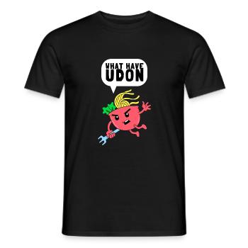 Udon Nouilles Japonaises Ramen Boîte de Nouilles Asiatiques - T-shirt homme - noir - Devant - AI Model Male 178 light (178cm)
