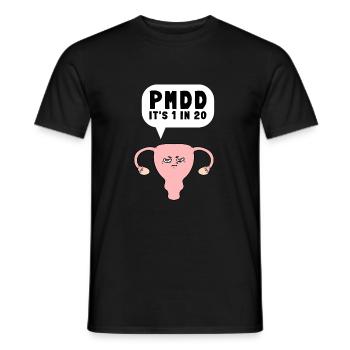 PMDD Sensibilisation Syndrome prémenstruel menstruel - T-shirt homme - noir - Devant - AI Model Male 178 light (178cm)