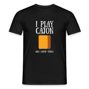 Cajon Box Drum Instrument Peruvian Cajon - Men's T-Shirt - black - Front - AI Model Male 178 light (178cm)