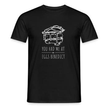 Oeufs Bénédicte Omelettee Petit Déjeuner Brunch - T-shirt homme - noir - Devant - AI Model Male 178 light (178cm)