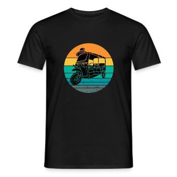 Tuk Tuk Rickshaw Italian Scooter Transporter - Männer T-Shirt - Schwarz - Vorne - AI Model Male 178 light (178cm)