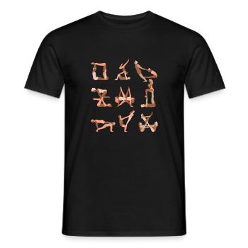 Acroyoga Manual Acro Yoga Yogi - Männer T-Shirt - Schwarz - Vorne - AI Model Male 178 light (178cm)