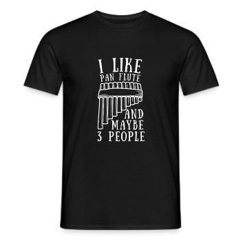 Pan Pipe Instrument Peru Wooden Pan Flute - Männer T-Shirt - Schwarz - Vorne - AI Model Male 178 light (178cm)