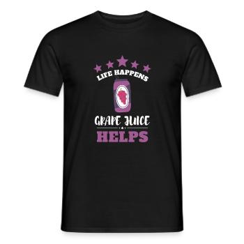 Organic Grape Juice Bottles - Men's T-Shirt - black - Front - AI Model Male 178 light (178cm)