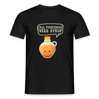 Syrup For Pancakes Flipping Flapjack Breakfast - Men's T-Shirt - black - Front - AI Model Male 178 light (178cm)