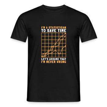 Data Scientist statisticien de la distribution normale - T-shirt homme - noir - Devant - AI Model Male 178 light (178cm)