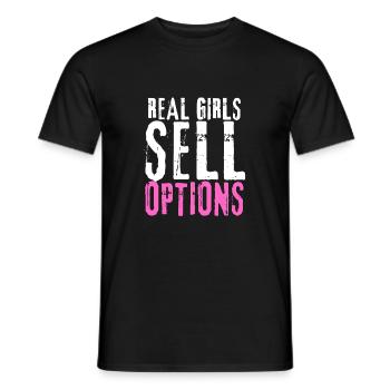 Options Trading Cash Secured Puts Future Forex - Men's T-Shirt - black - Front - AI Model Male 178 light (178cm)