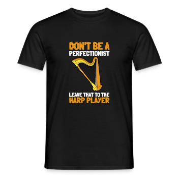 Harp Player Musician Musical Harpist - Männer T-Shirt - Schwarz - Vorne - AI Model Male 178 light (178cm)