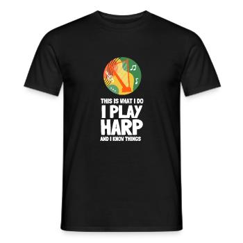 Harp Player Musician Musical Harpist - Männer T-Shirt - Schwarz - Vorne - AI Model Male 178 light (178cm)