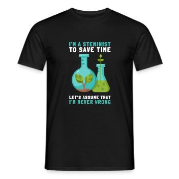 Female Stem Scientist Technology Student, - Men's T-Shirt - black - Front - AI Model Male 178 light (178cm)