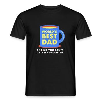 Protective Girl Dad, Dating My Daughter - Men's T-Shirt - black - Front - AI Model Male 178 light (178cm)