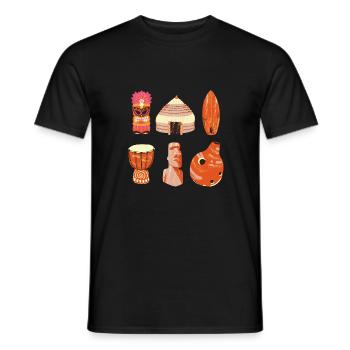 Maori Hei Tiki Tribal Tattoo Nouvelle-Zélande - T-shirt homme - noir - Devant - AI Model Male 178 light (178cm)