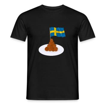 Sweden Swedish Meatball Mer Kötbullar - Men's T-Shirt - black - Front - AI Model Male 178 light (178cm)
