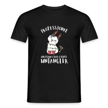 Christmas Light Decorator Exterior Illumination - Men's T-Shirt - black - Front - AI Model Male 178 light (178cm)