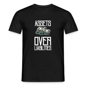 Assets Over Liabilities Entrepreneur Accountant - Men's T-Shirt - black - Front - AI Model Male 178 light (178cm)