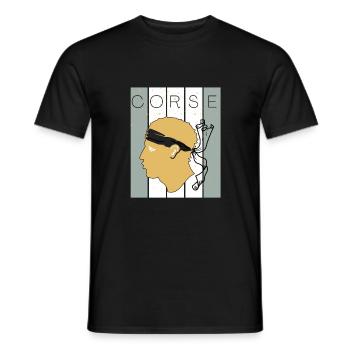 Corse Corsu Corssica 2B Head De Maure Corsica - T-shirt homme - noir - Devant - AI Model Male 178 light (178cm)