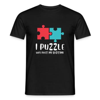 Puzzle Queen - Je passe devant mon heure de coucher - T-shirt homme - noir - Devant - AI Model Male 178 light (178cm)