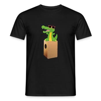 Cajon Box Drum Instrument Peruvian Cajon - Männer T-Shirt - Schwarz - Vorne - AI Model Male 178 light (178cm)