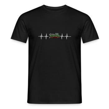 Locomotive à vapeur - J’ai un train d’ à voie unique - T-shirt homme - noir - Devant - AI Model Male 178 light (178cm)