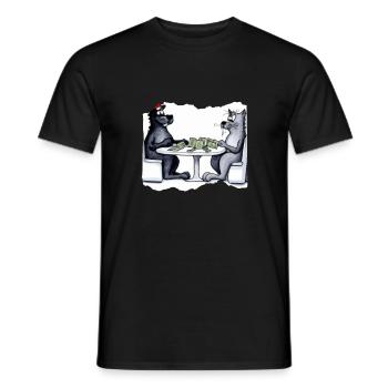 Cats Playing Cards - Männer T-Shirt - Schwarz - Vorne - AI Model Male 178 light (178cm)