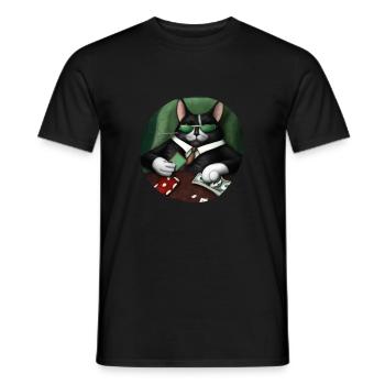 Cats Playing Cards - Männer T-Shirt - Schwarz - Vorne - AI Model Male 178 light (178cm)
