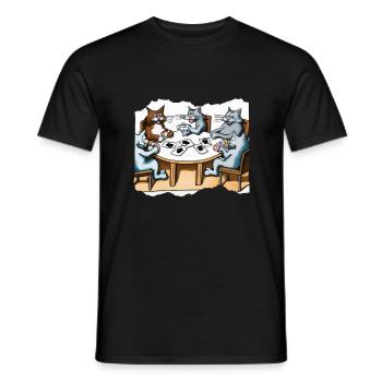 Cats Playing Cards - Männer T-Shirt - Schwarz - Vorne - AI Model Male 178 light (178cm)