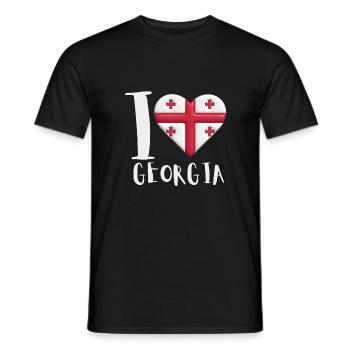 Georgian Flag - Men's T-Shirt - black - Front - AI Model Male 178 light (178cm)