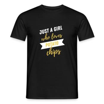 Just A Girl Who Loves Potato Chips - Men's T-Shirt - black - Front - AI Model Male 178 light (178cm)