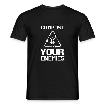 Compost Your Enemies - Men's T-Shirt - black - Front - AI Model Male 178 light (178cm)