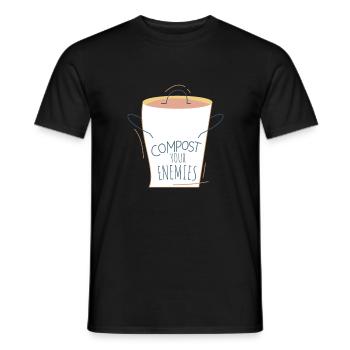 Compost Your Enemies - Men's T-Shirt - black - Front - AI Model Male 178 light (178cm)